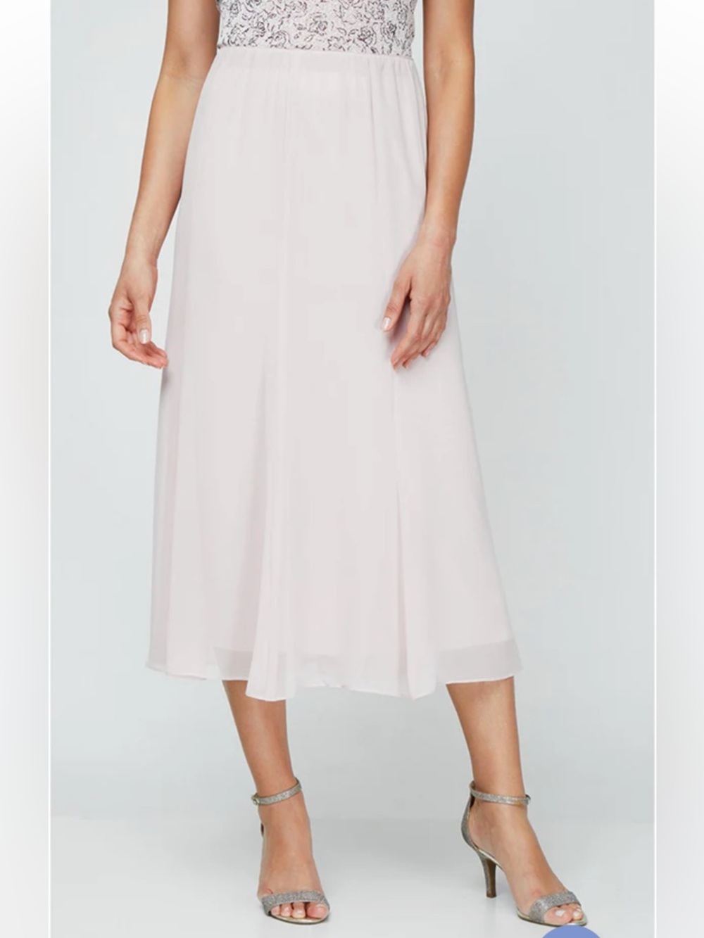 Alex Evenings Light Blush Chiffon A-Line Full Skirt Size M
